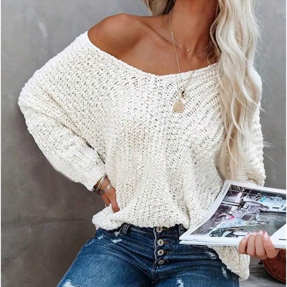 Tops - Comfy Plus Size Loose Knit Sweater Top